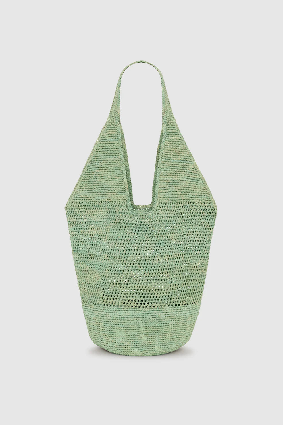 Leah Logo Hobo Raphia - Sea Foam Green