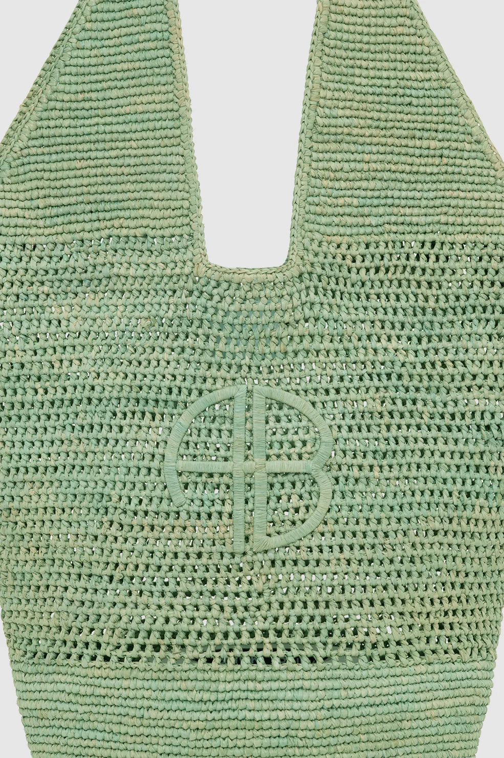 Leah Logo Hobo Raphia - Sea Foam Green