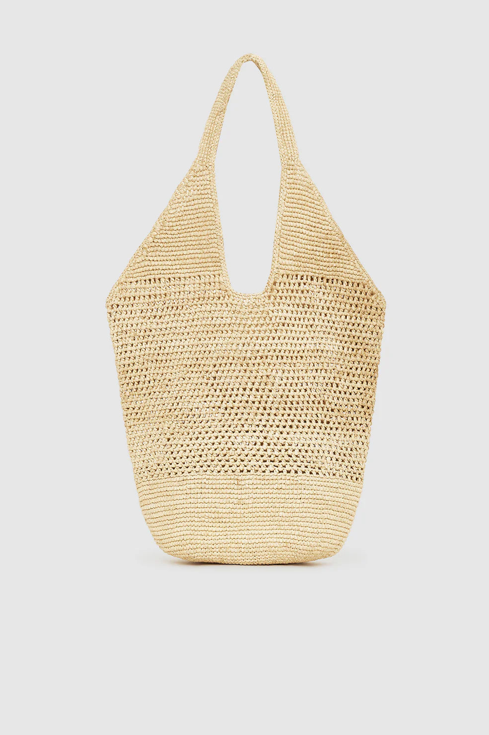 Leah Logo Hobo Raphia - Natural