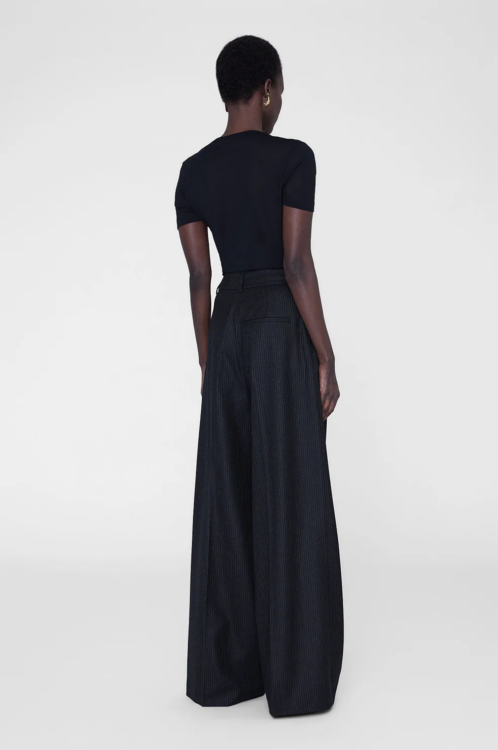 Lou Trouser Black Pinstripe