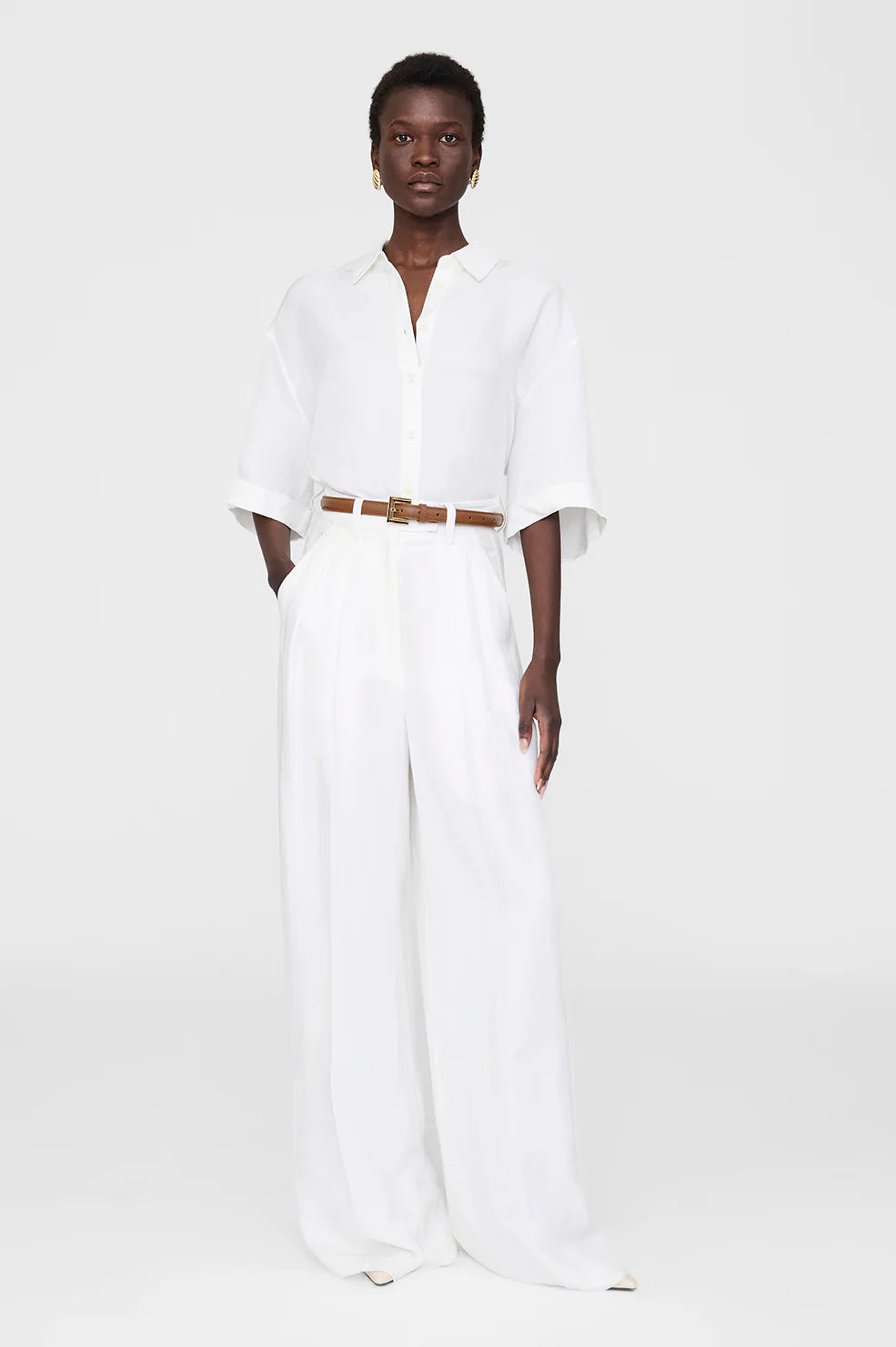 Lou Trouser - Ivory Linen Blend