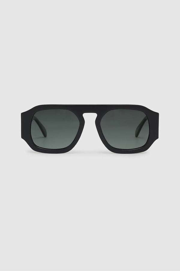 Preston Sunglasses Black with Green