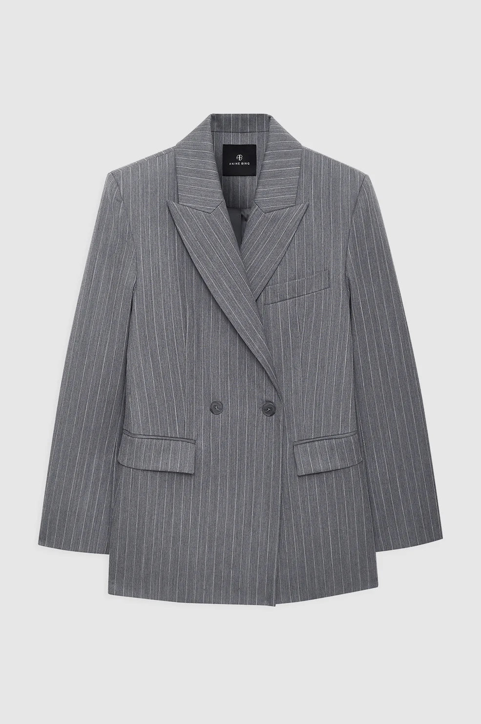 Tiphaine Blazer – Light Grey Pinstripe