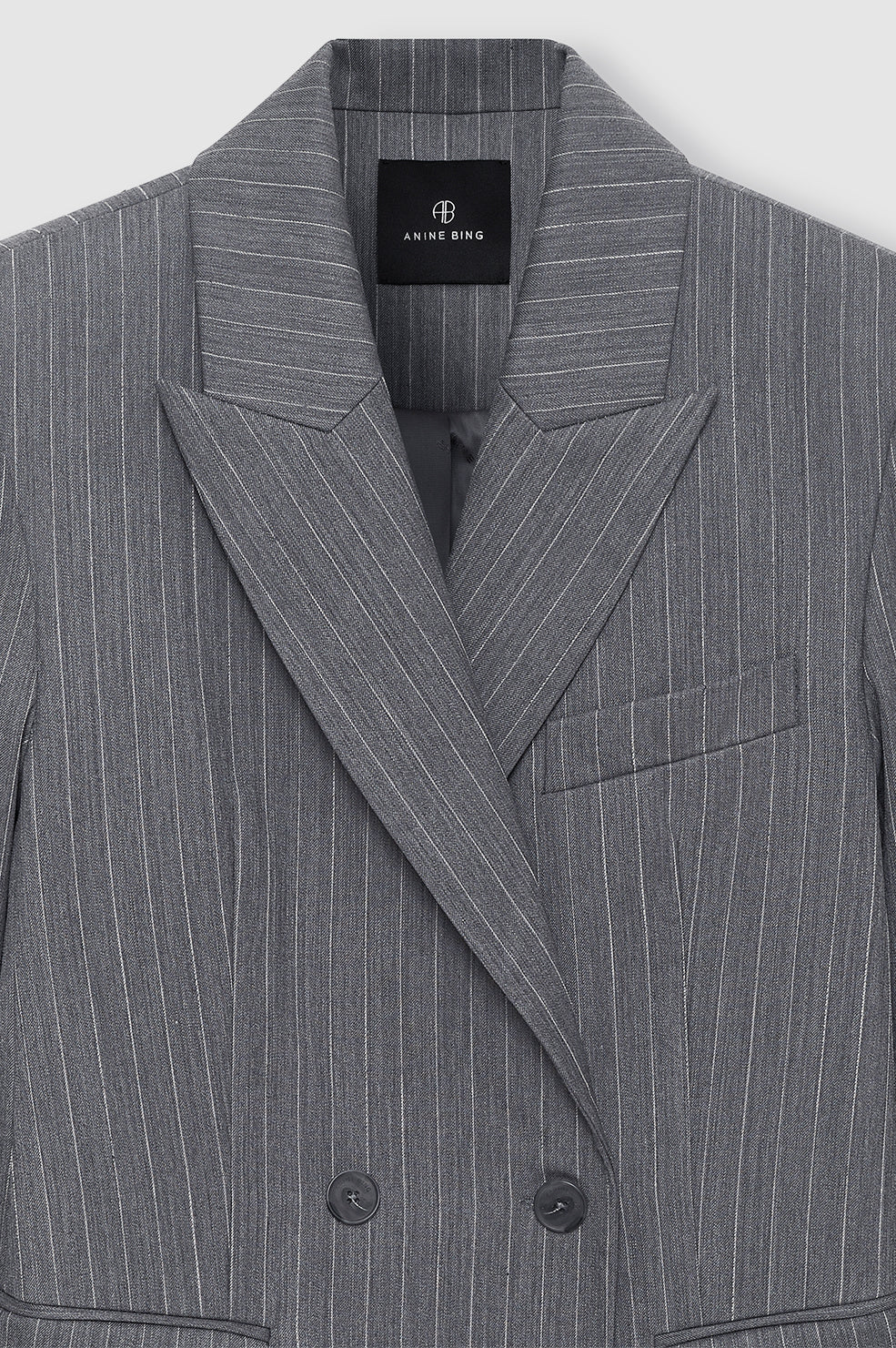 Tiphaine Blazer – Light Grey Pinstripe