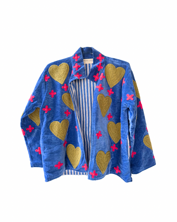 Raina Jacket Crosses and Hearts Blue - Tigers in Paris