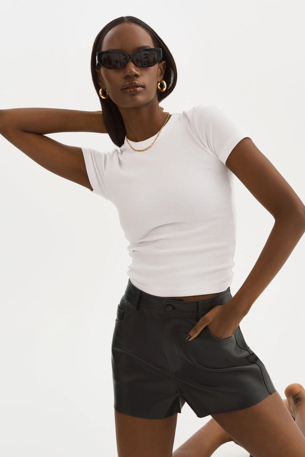 Lamarque Black Anika Leather Shorts