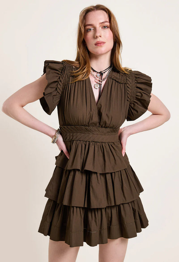 Aurora Mini Dress - Olive Green