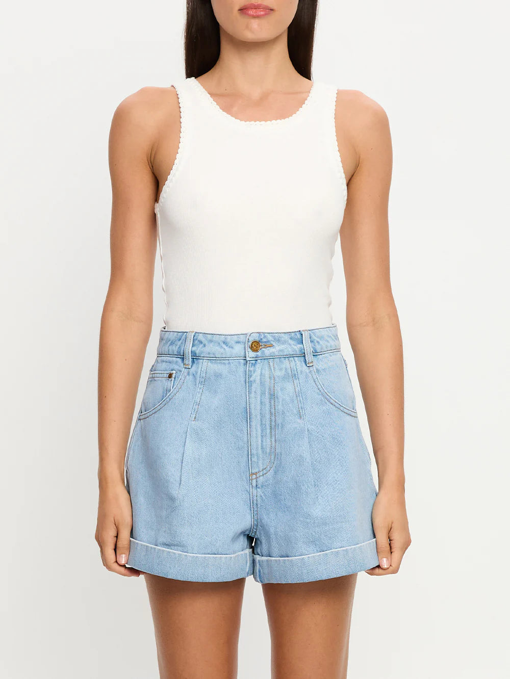 Avery Denim Short Dusty Blue