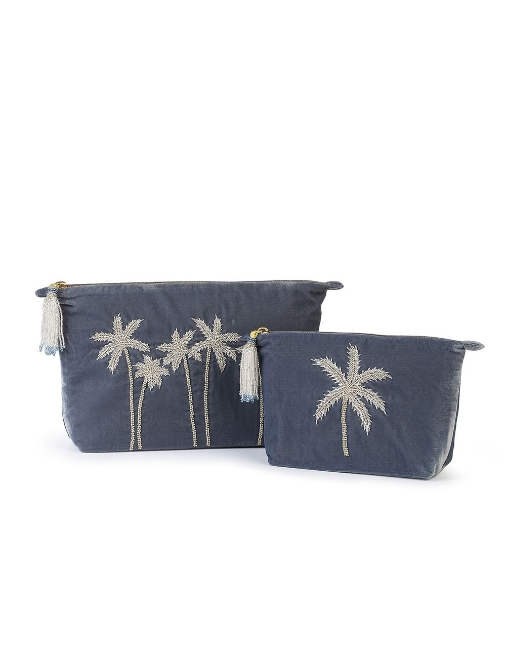 Palm Trees Make up Bag Blue