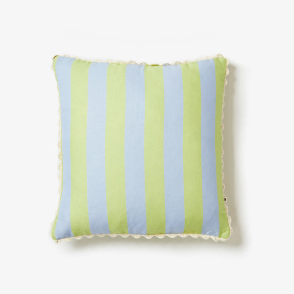 Bold Stripe Blue Lime 50cm Cushion Cover