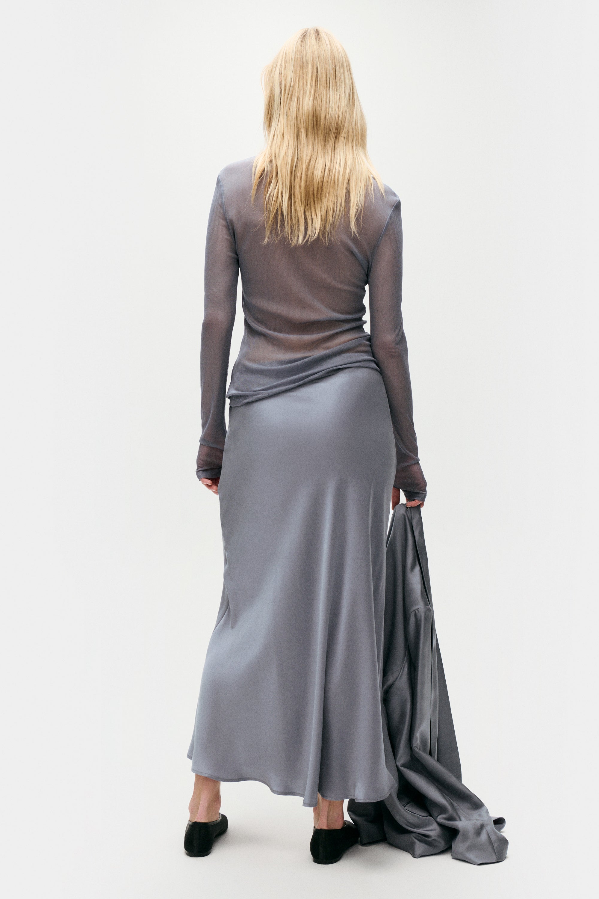 Long Bias Cut Skirt Storm