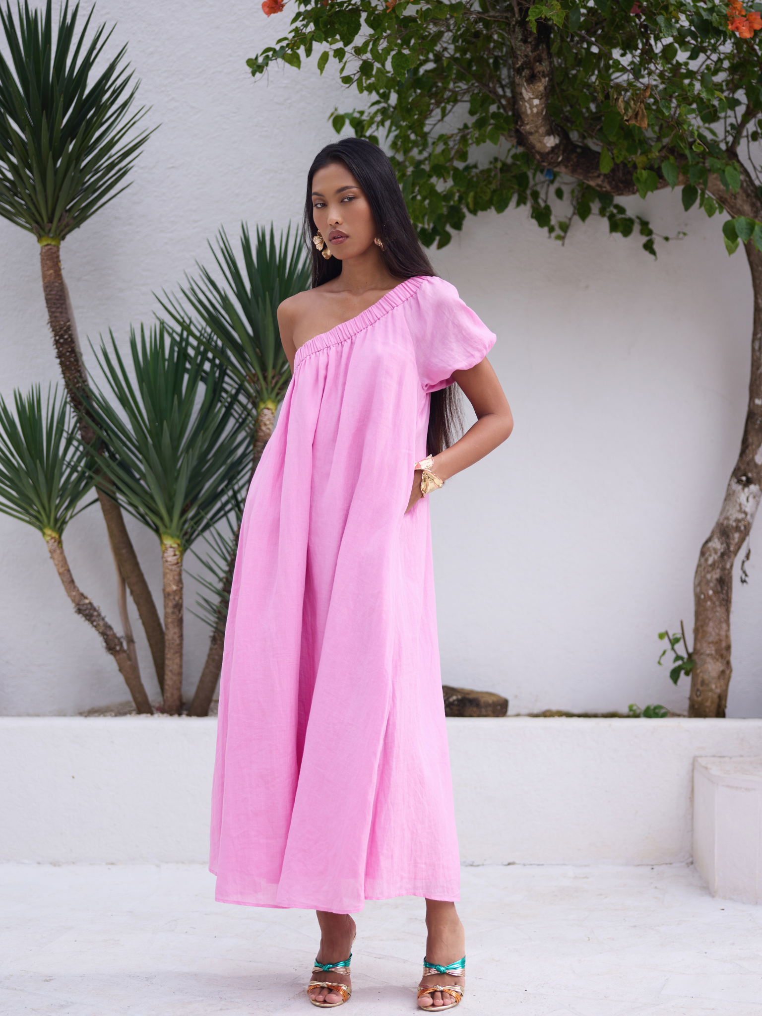 Cami Pink One Shoulder Dress