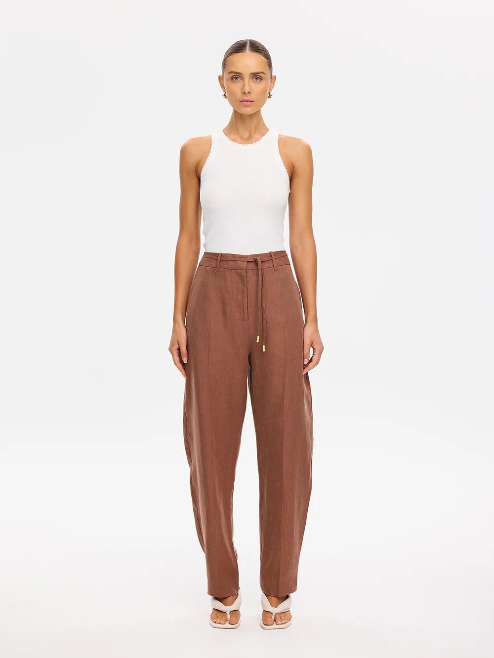 Cass Barrel Leg Pant Chocolate
