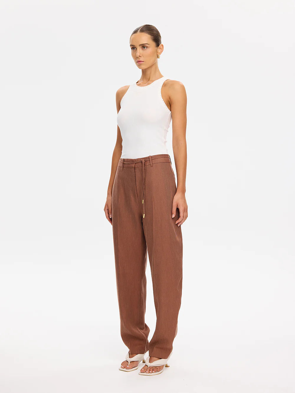 Cass Barrel Leg Pant Chocolate