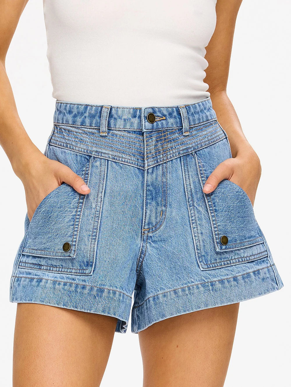 Celene Denim Short Stonewash Blue