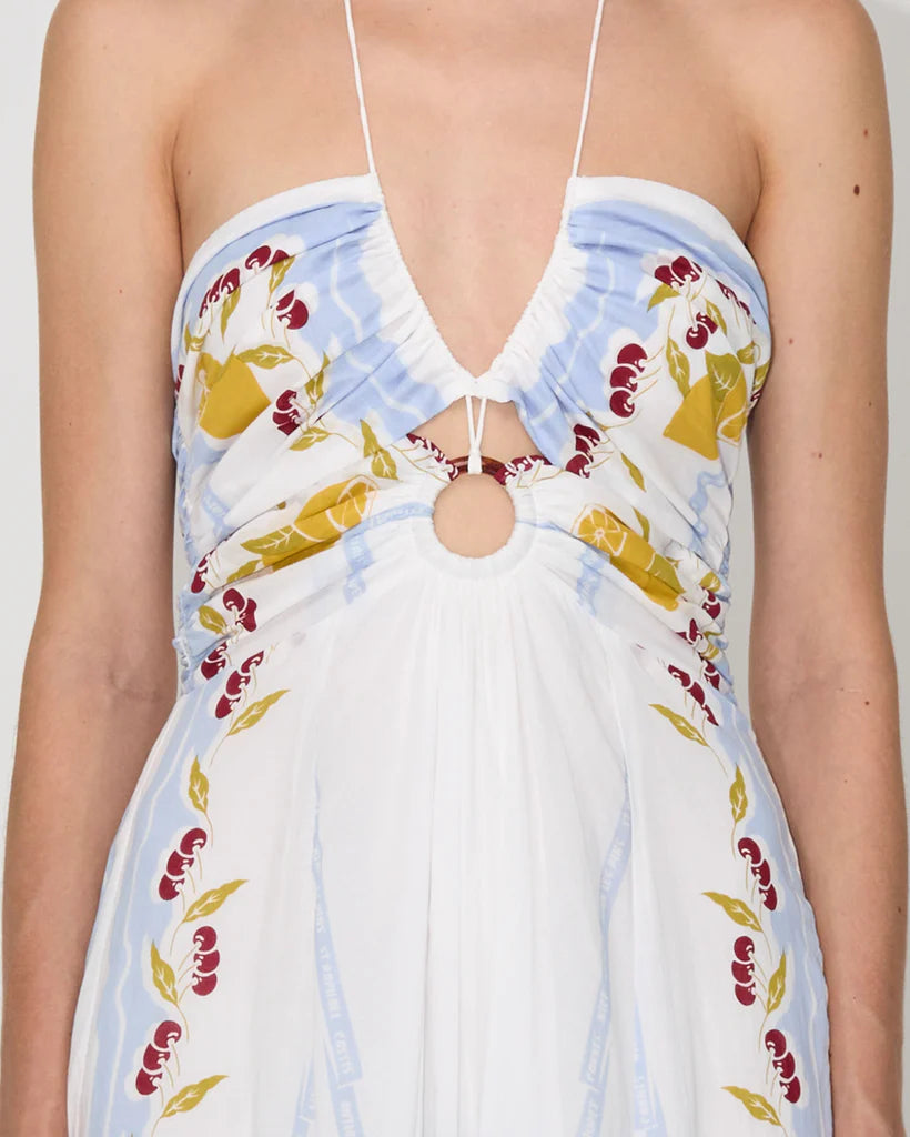 Cerise Maxi Dress Fruit Print - Magali Pascal
