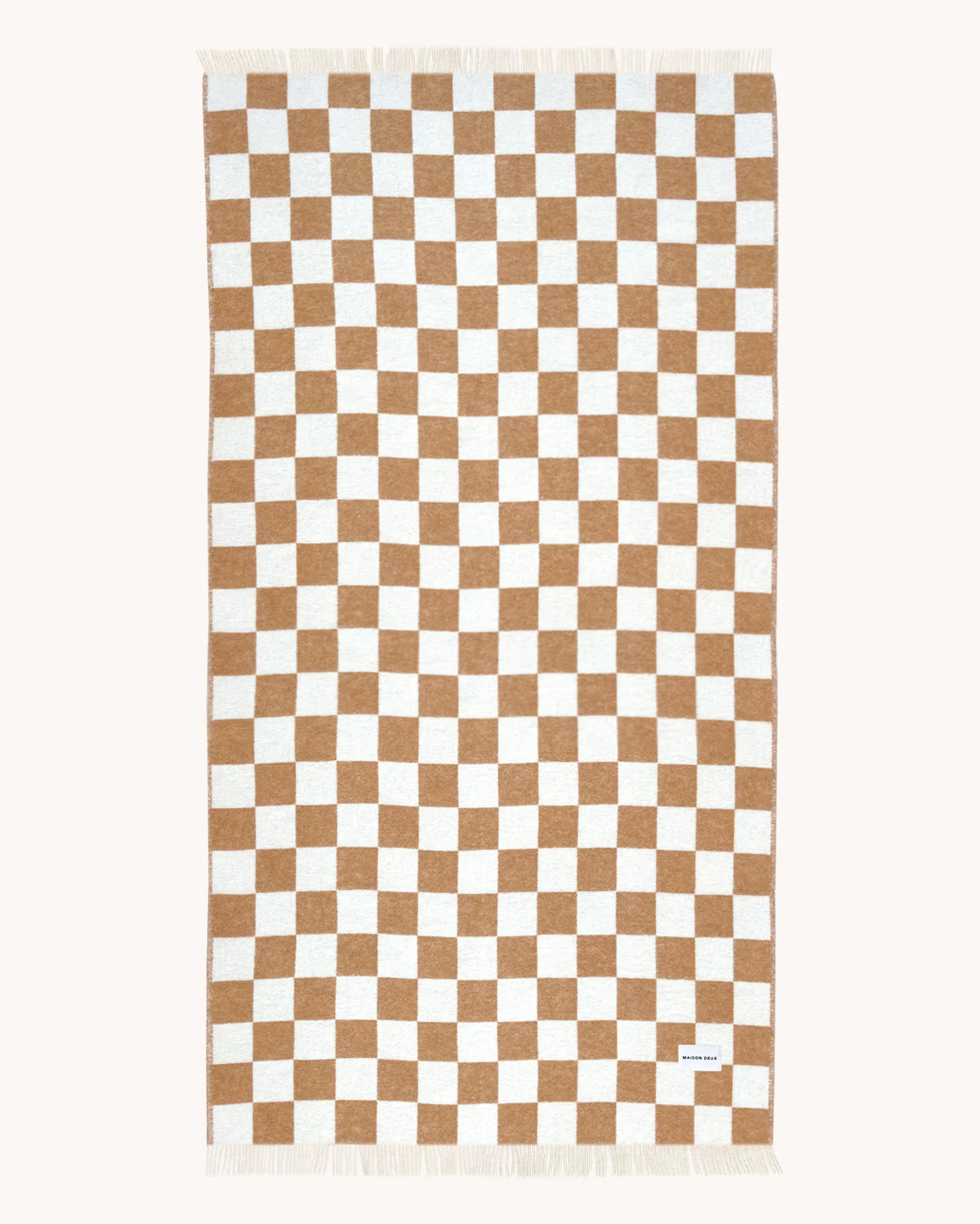 Checkerboard Blanket XL Terra White - Maison Deux