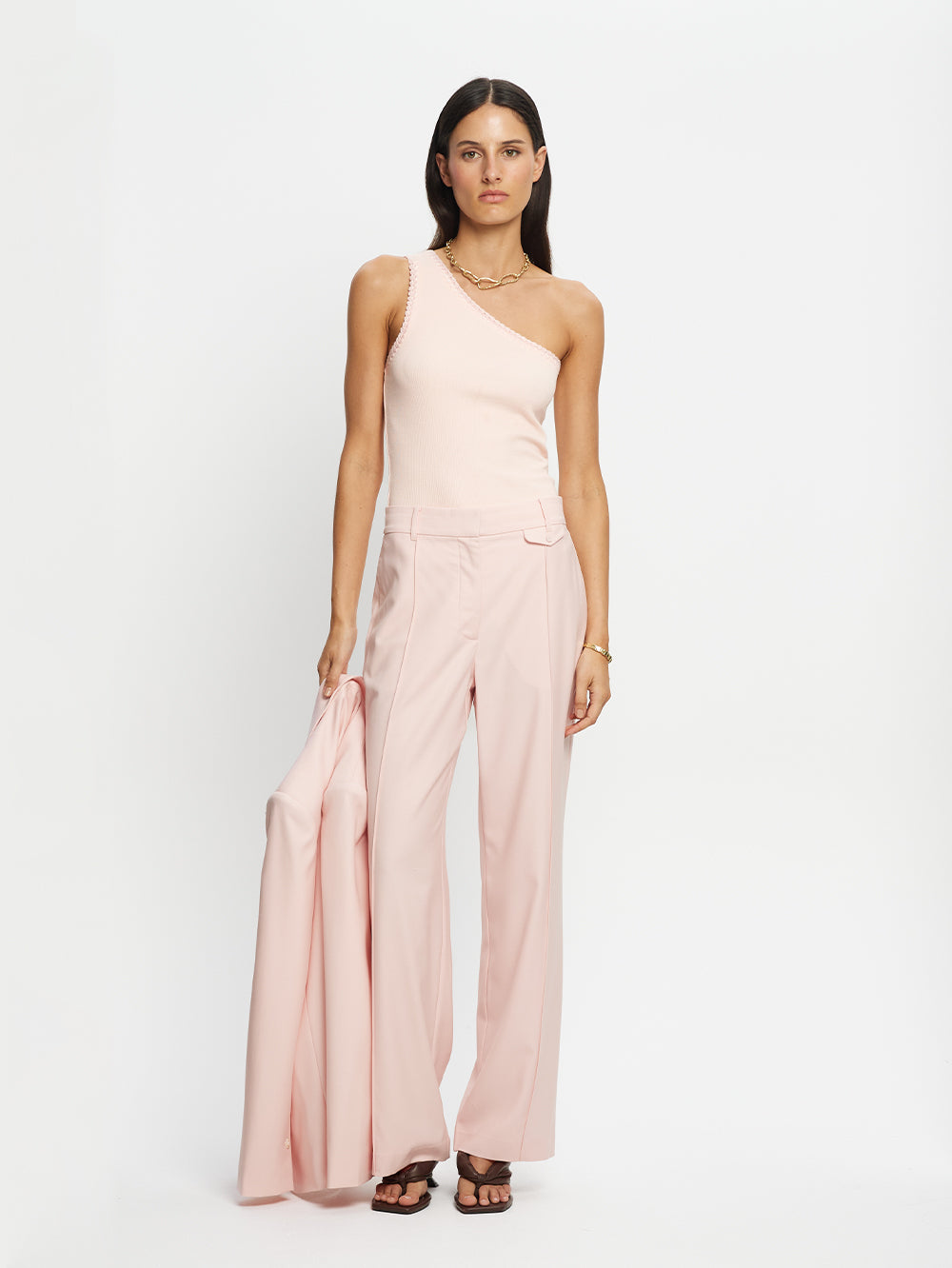 Tallulah One Shoulder Tank Pink