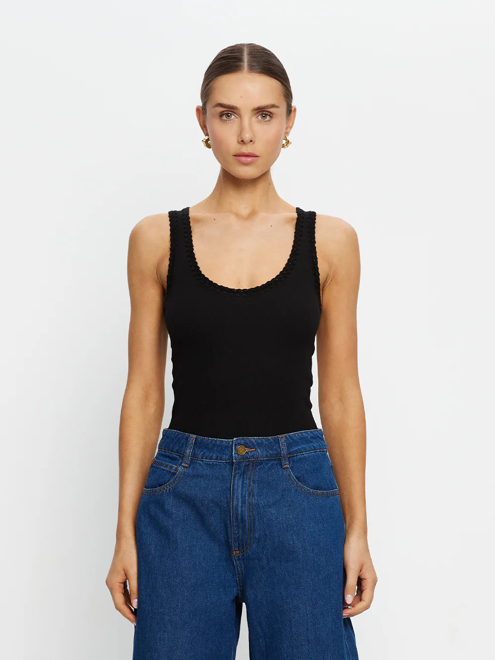 Tallulah Scoop Tank Black