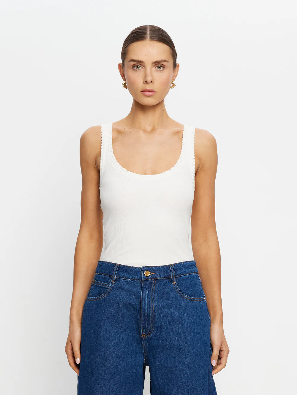 Tallulah Scoop Tank Ivory