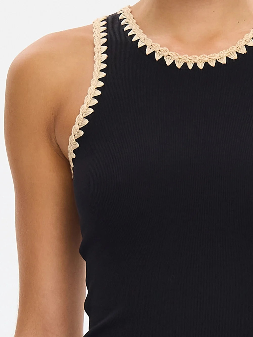 Tallulah Spliced Tank Black Cream
