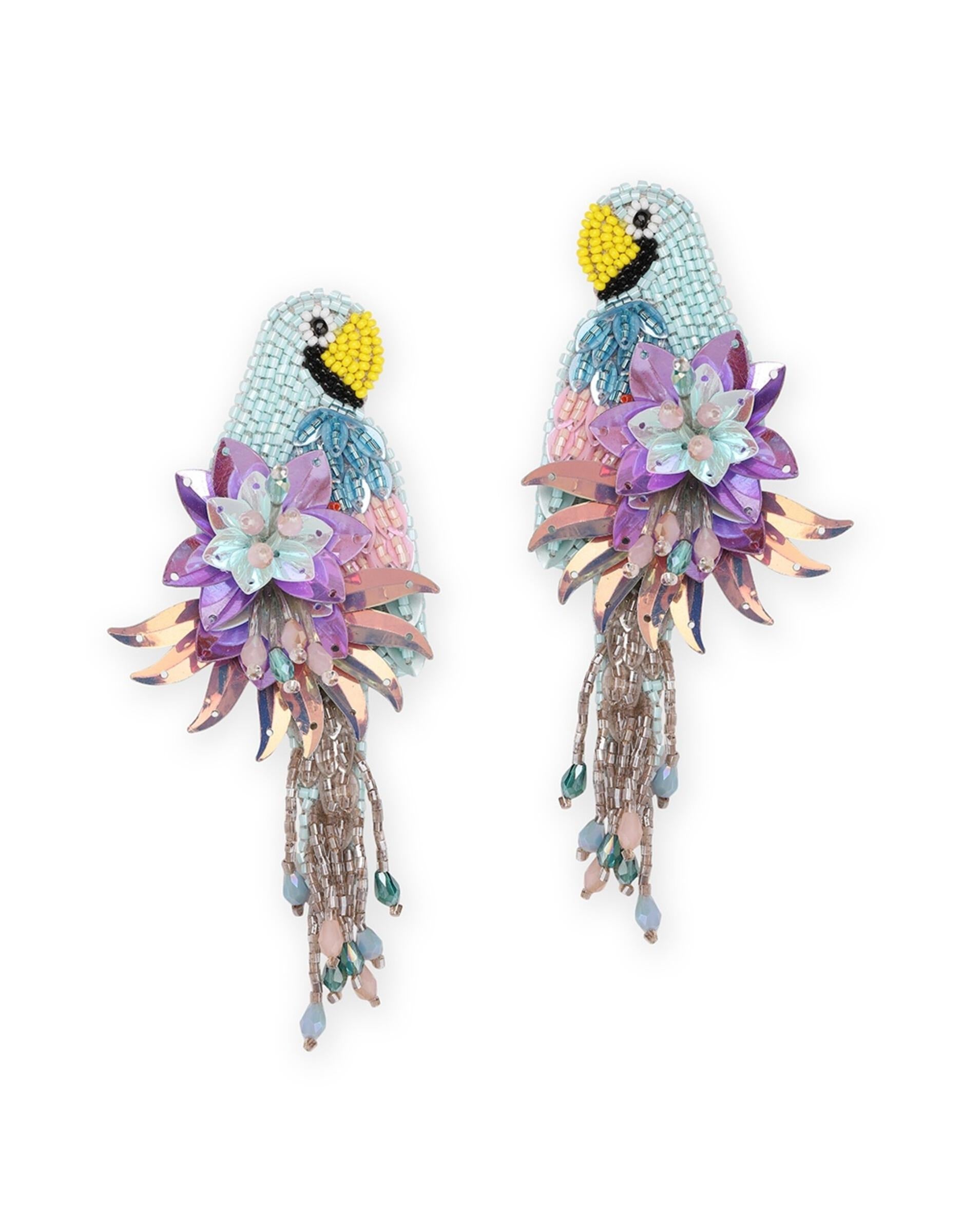 Parrot Earrings Light Purple