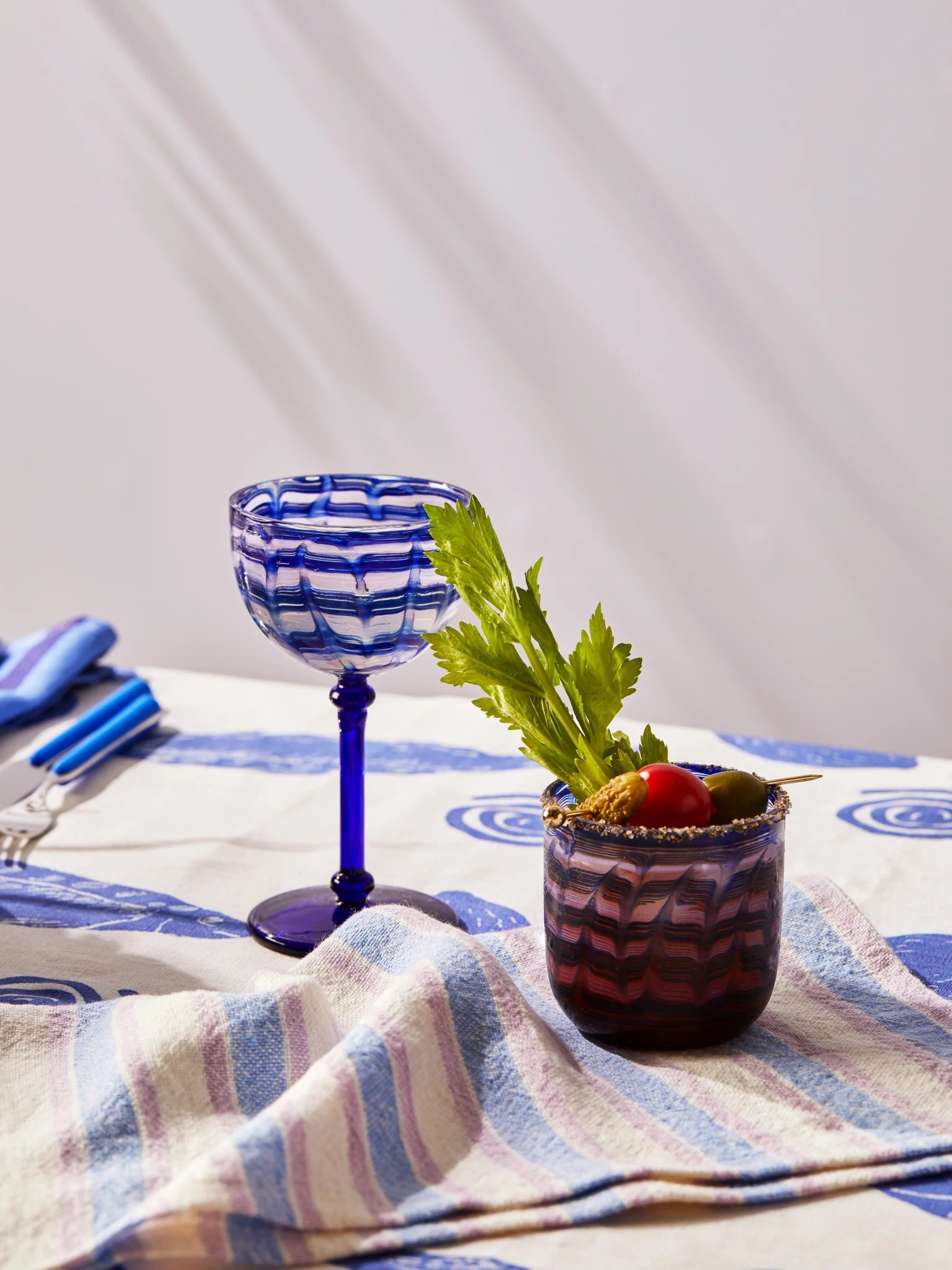 Linear Blue Napkins (set of 4)