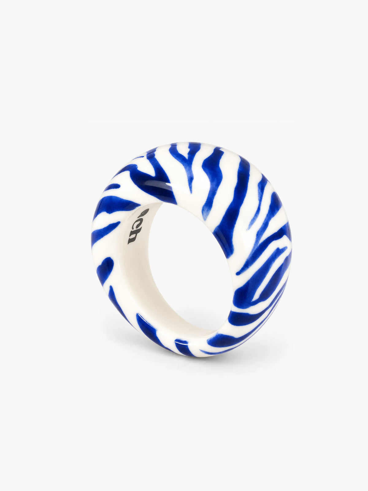Blue Zebra Stripe Ring