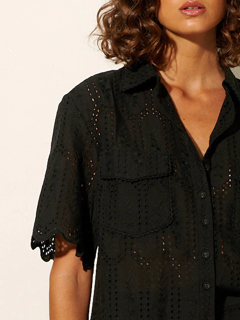 Estelle Collared Shirt Black
