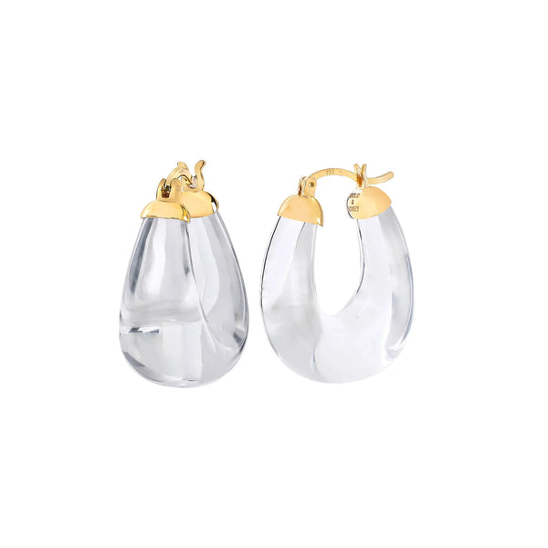 Clear Chunky Bucket Hoop Earrings