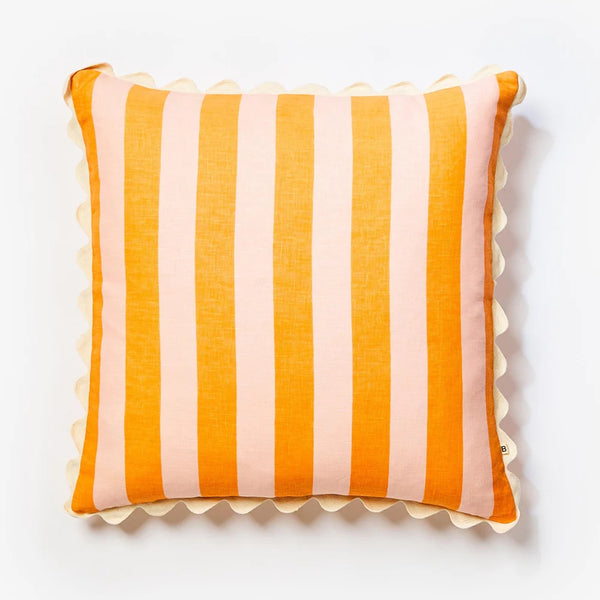 Bold Stripe Orange Pink 60cm Cushion Cover