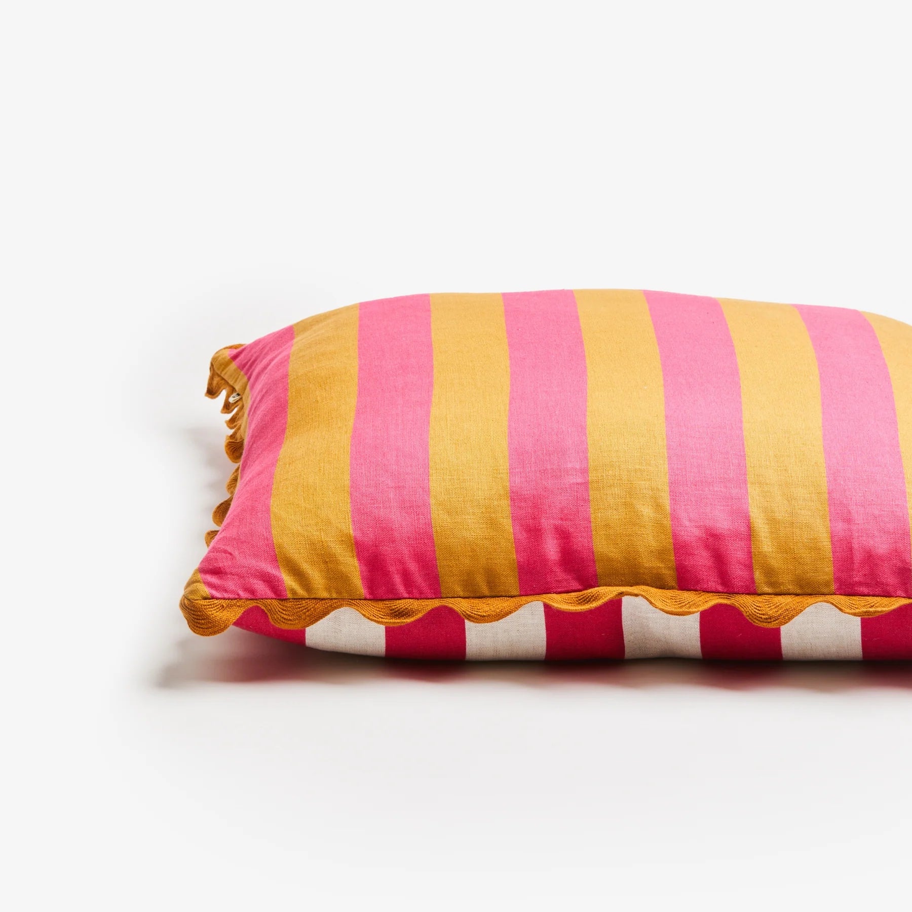 Bold Stripe Tan Pink 60cm Cushion Cover