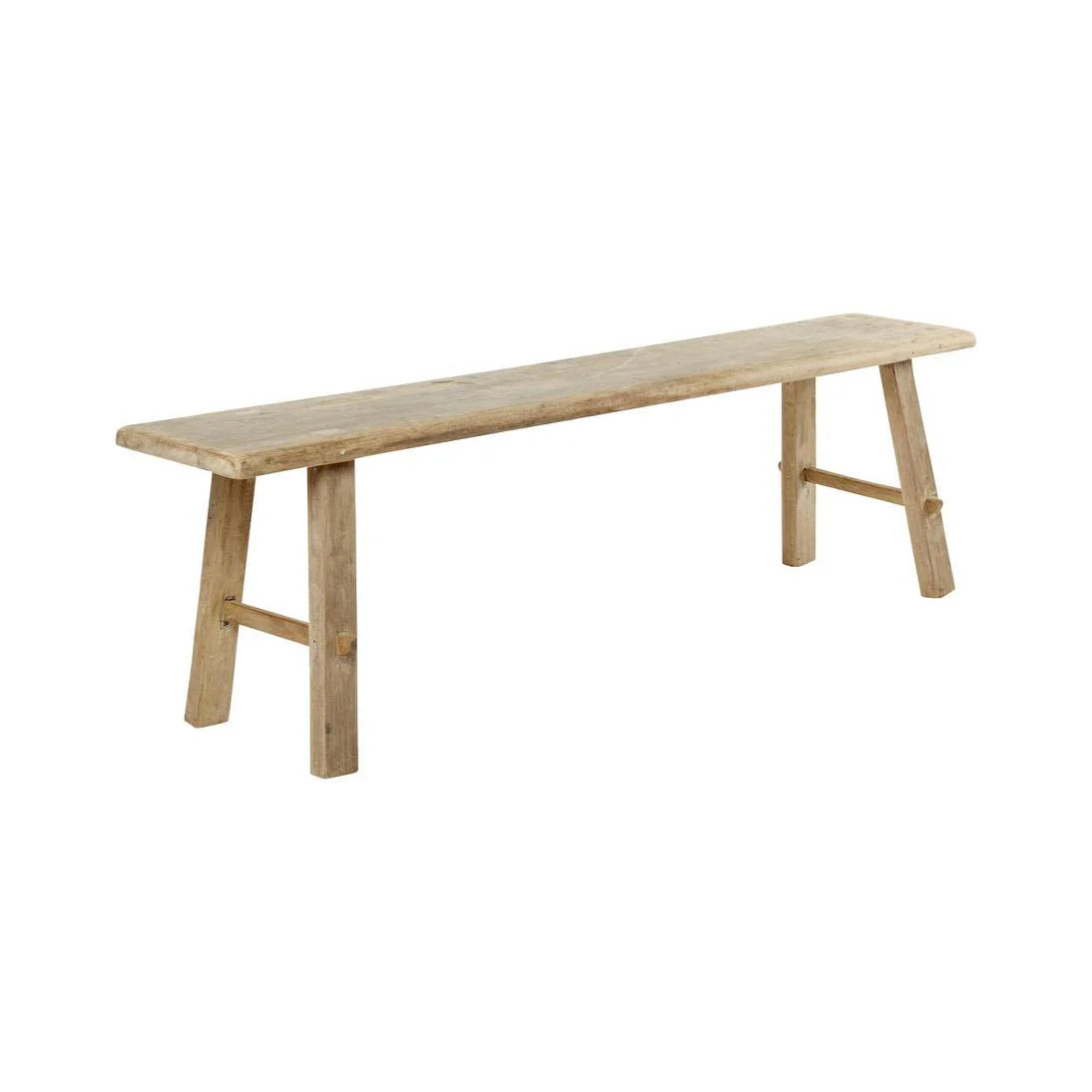 Long Recycled Timber Vintage Teak Bench