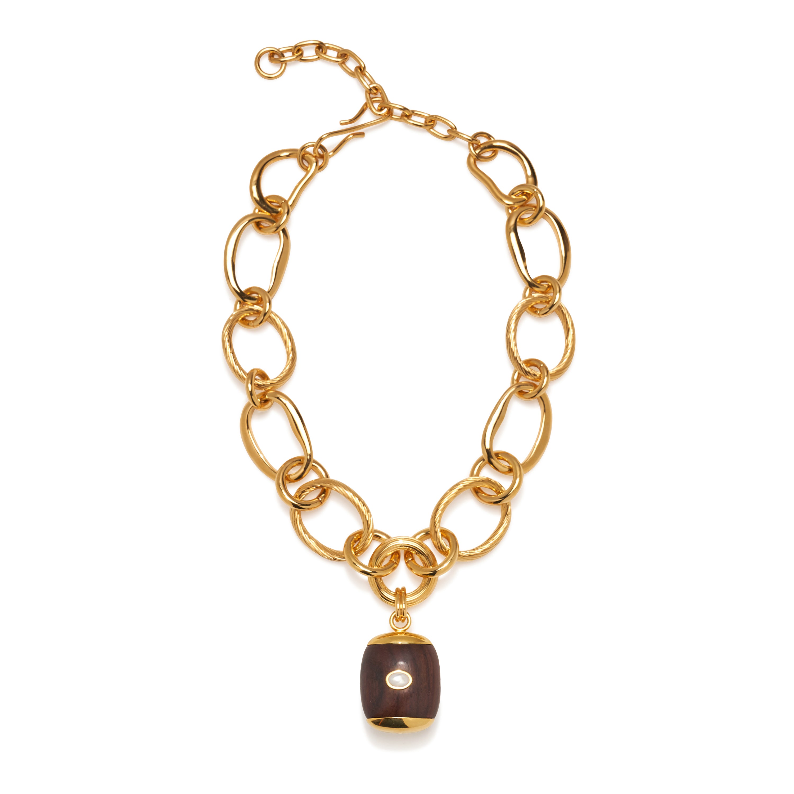 Beacon Charm Necklace in Acacia wood