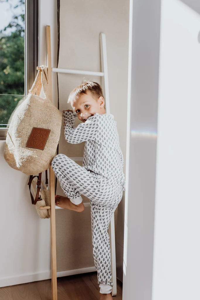 Toddler & Big Kid Cotton Knit PJ Set (Fort Blue) - Malabar Baby