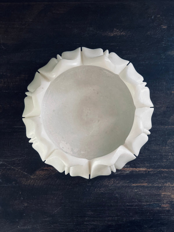 Marble Lotus Shallow Bowl