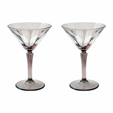 RIALTO GLASS MARTINI SMOKE SET/2