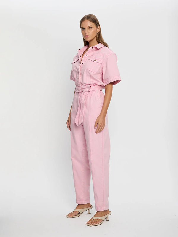 Grace Denim Boilersuit Pink - Kivari