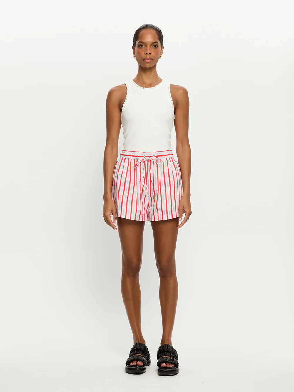 Maddie Short Red Stripe
