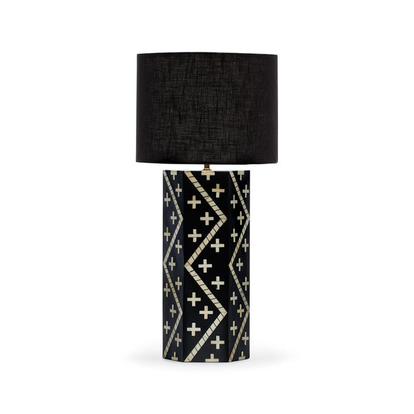 Batu Bone Inlay Lamp - Black &