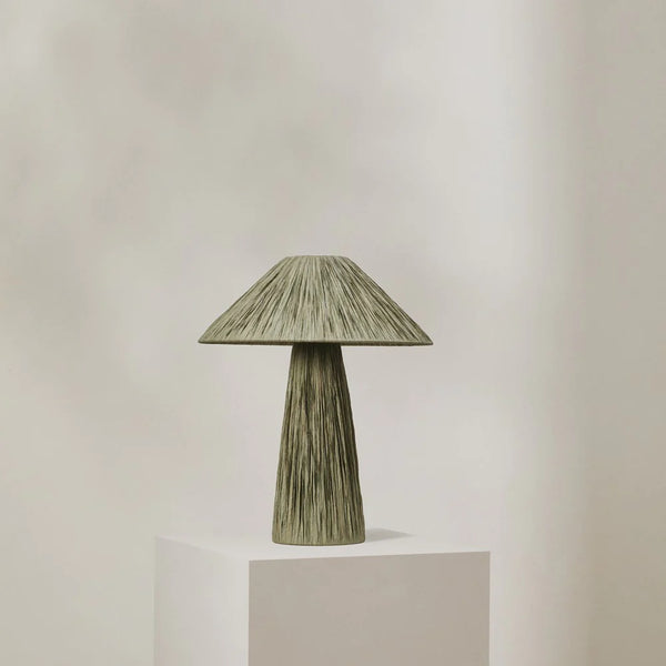 Raffia Table Lamp Green