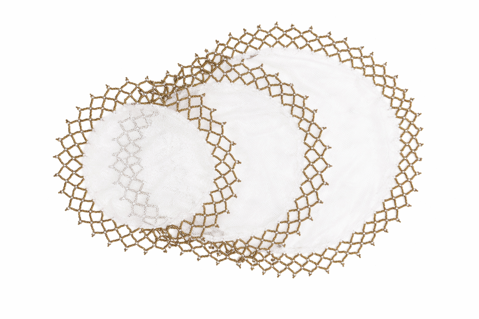Food Nets Gold Beads - set of 3
