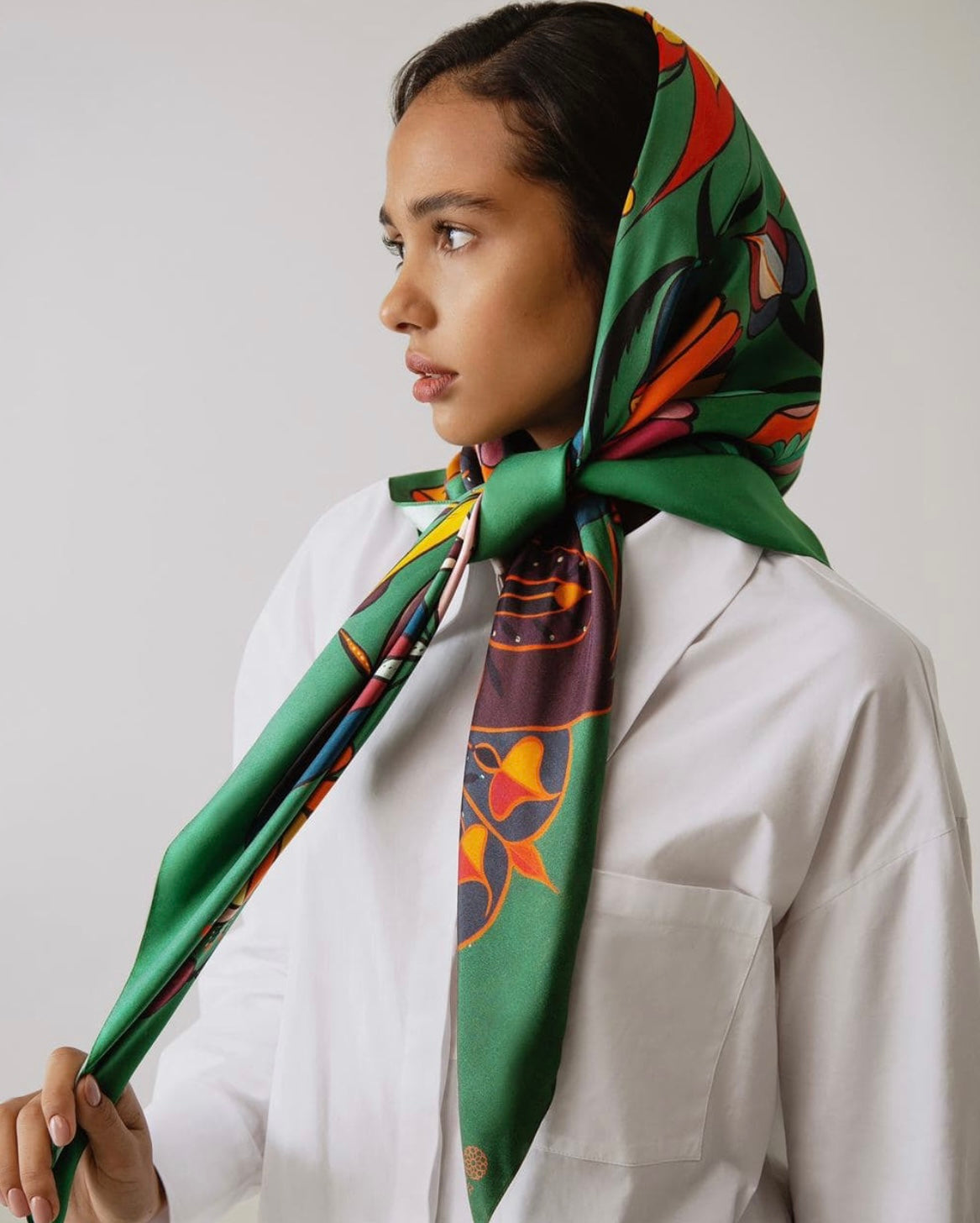 Silk Scarf “Forest song” F. Primachenko