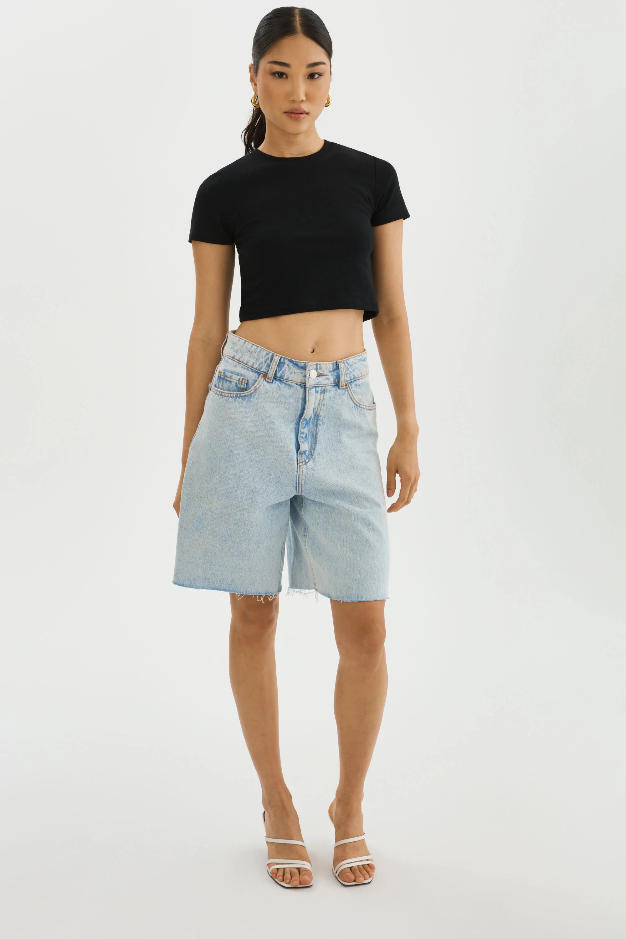Inga Black Cropped T-Shirt - Lamarque