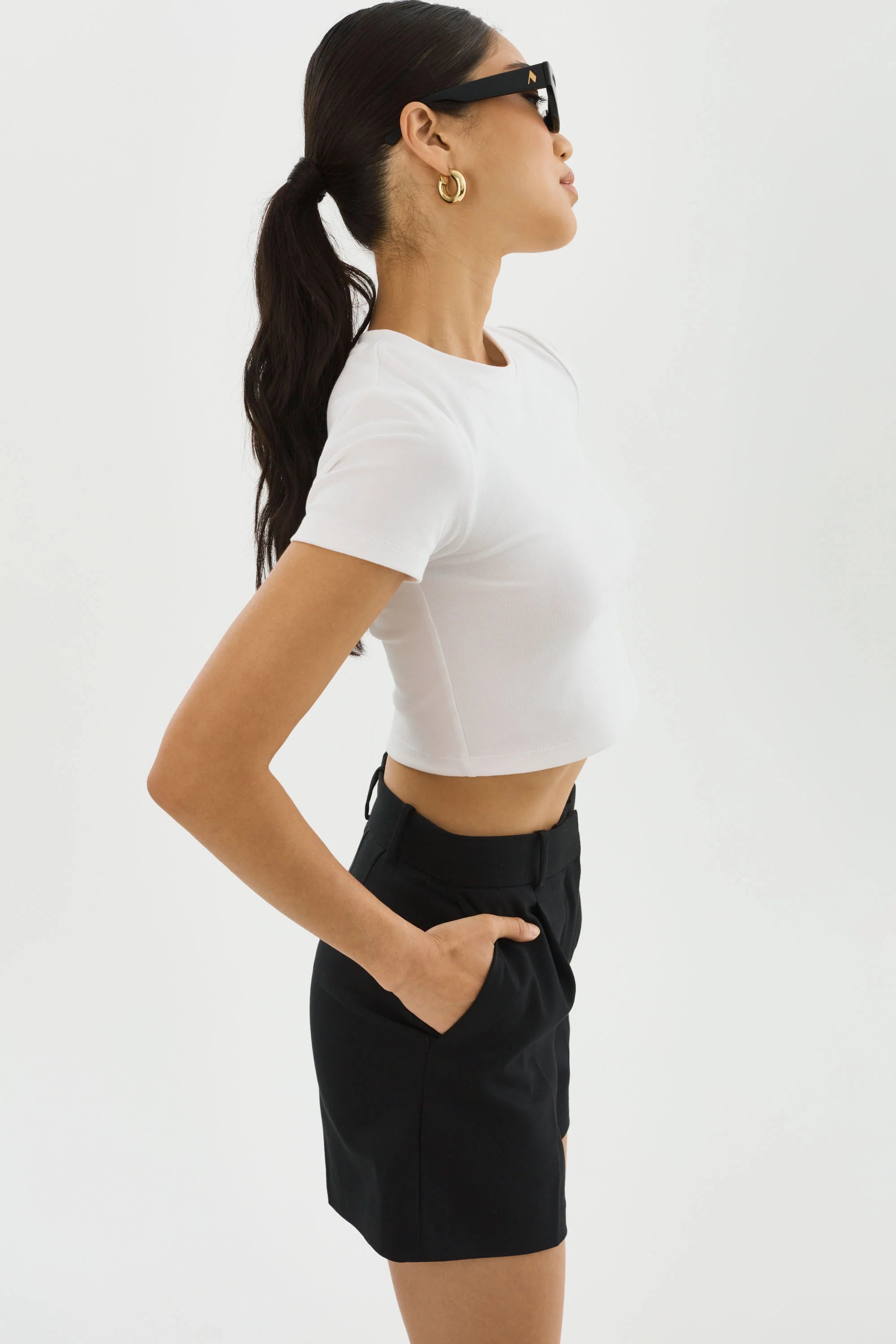 Inga White Cropped T-Shirt - Lamarque