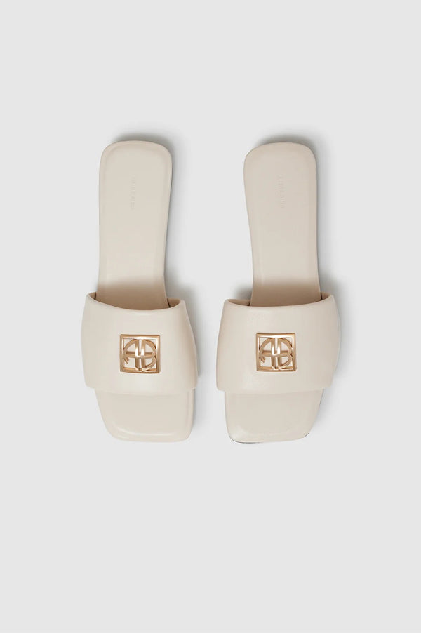 Ria Slides Monogram Ivory