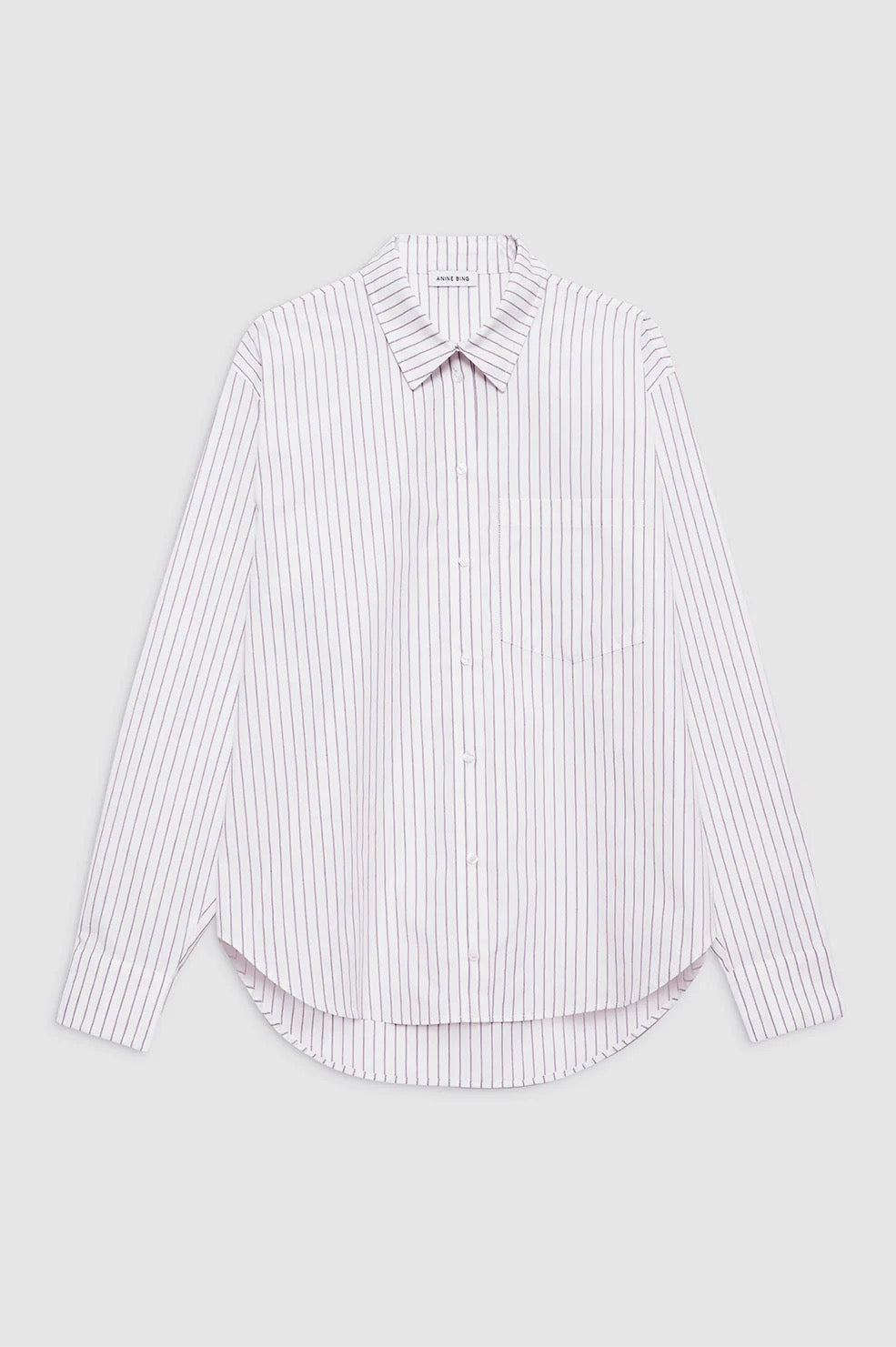 Braxton Shirt White and Bordeaux Monogram Stripe