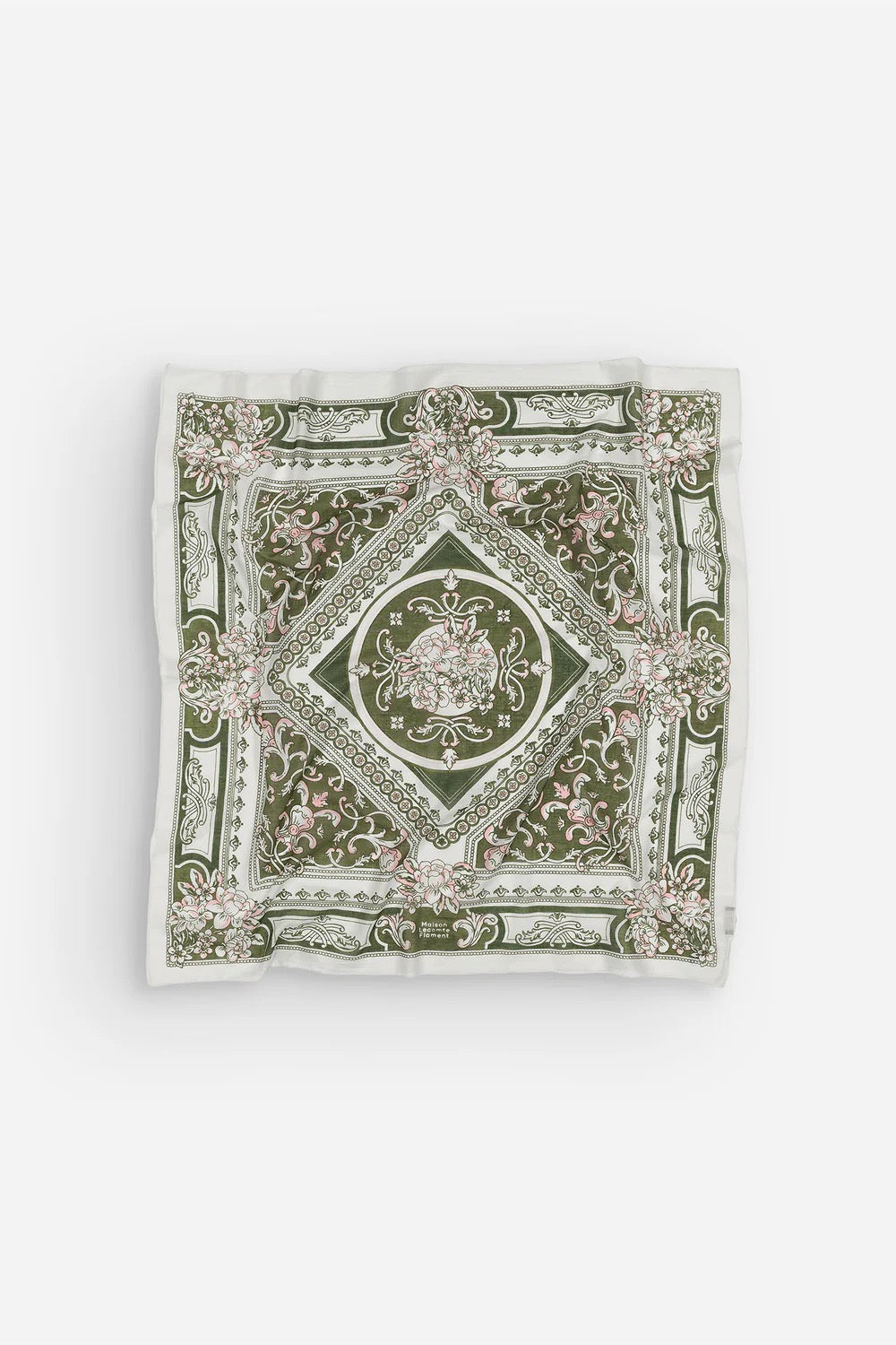 Scarf Mosaic Lichen Green Cotton