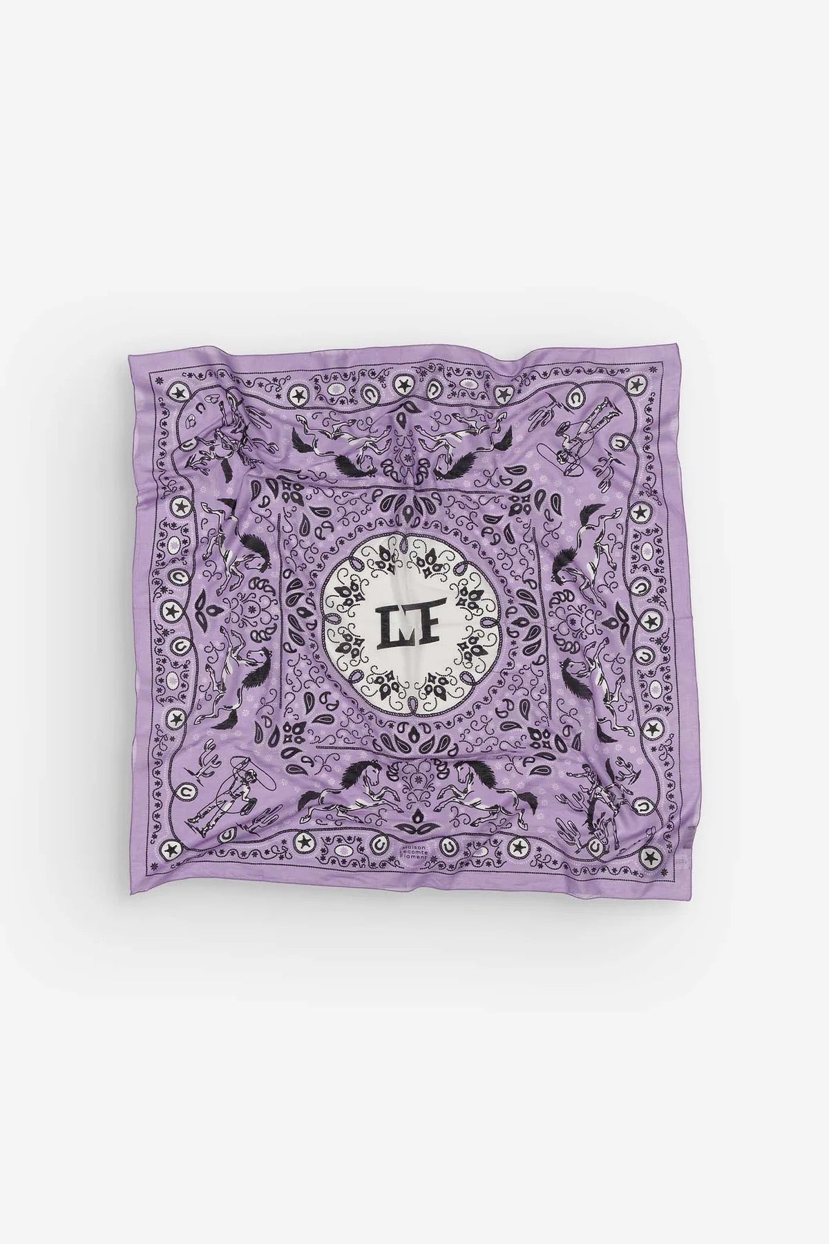 Scarf Far West Lilas Cotton