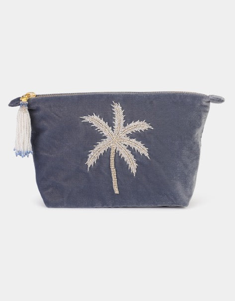 Palm Trees Make up Bag Blue